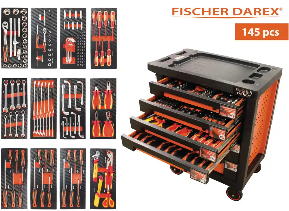 Vente Flash Servante équipée de 145 outils FISCHER DAREX