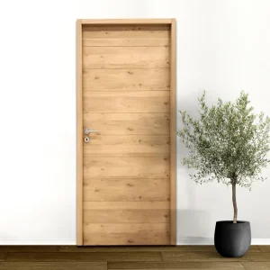 Bloc-porte H.204 X l.83 cm décor plaqué chêne ALTAÏ âme pleine poussant droit - SMIS Must-Have
