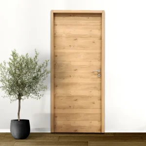 Dernière Chance Bloc-porte H.204 X l.83 cm décor plaqué chêne ALTAÏ âme pleine poussant gauche - SMIS