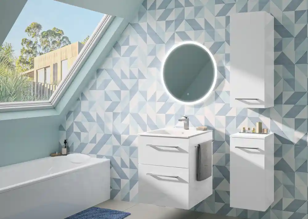 Paiement Sécurisé Meuble de salle de bains Selva 2 tiroirs 55 x 65 x 50 cm panneau de particules blanc mat - GEBERIT