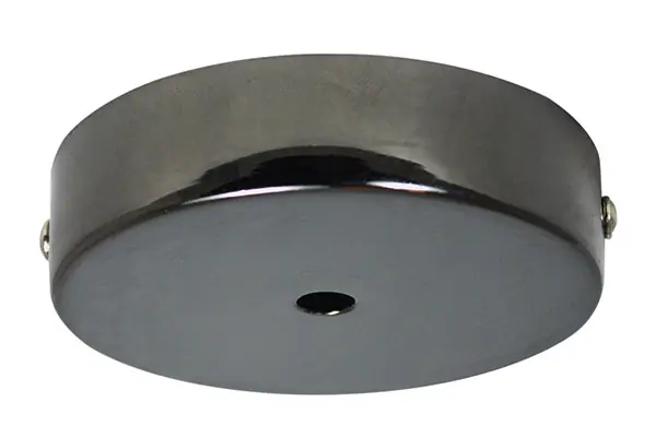 Rosace de luminaire métal diamètre 100 mm titane 1 sortie TIBELEC Vente Flash