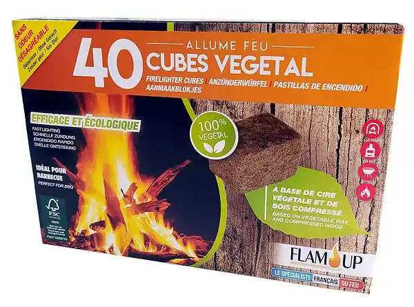 Allume-feu végétal Flam‘up - 40 cubes Prix Réduit