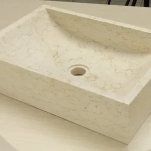 Vasque rectangulaire à poser en marbre beige L 500 x P 350 mm Quadrato IMSO CERAMICHE Solde
