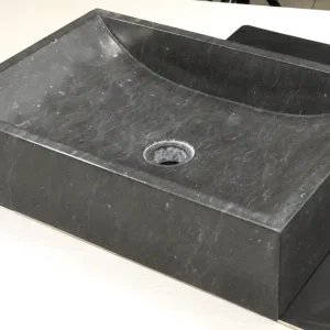 Vasque rectangulaire à poser en marbre noir L 500 x P 350 mm Quadrato IMSO CERAMICHE Authentique