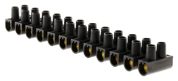 Authentique Barrette de connexion - 12 plots - 16 mm² Noir ZENITECH