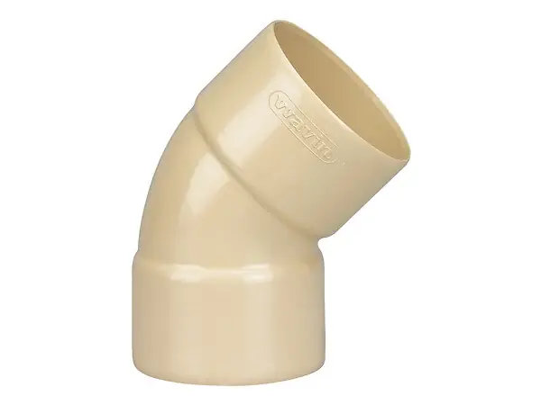 Certifié Coude gouttière PVC FF 45° DN50 - Sable WAVIN