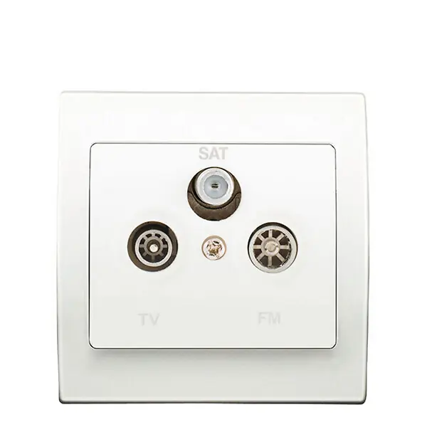 Commande En Gros SIEMENS PriseTV/FM/SAT Blanc Delta Iris + Plaque basic Blanc