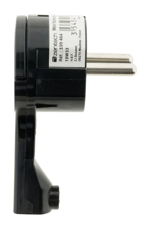 Bon Plan Fiche électrique 2 pôles+terre 16 A noir extra plat ZENITECH