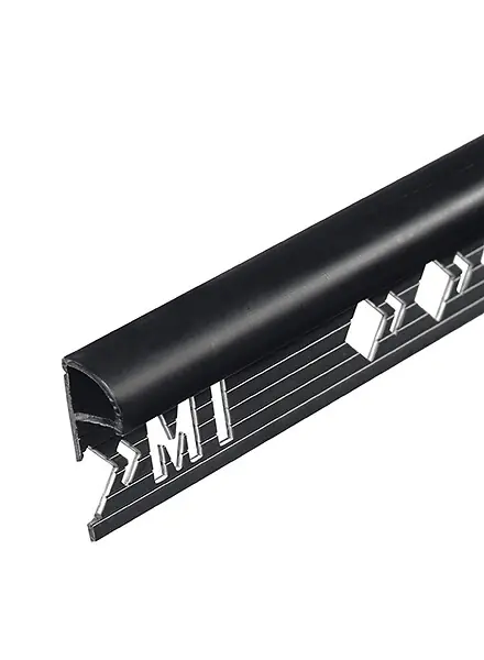 Profilé d‘arrêt 1/4 rond PVC - Noir - 8mm - L.2,50m MAT INTER Commande En Gros