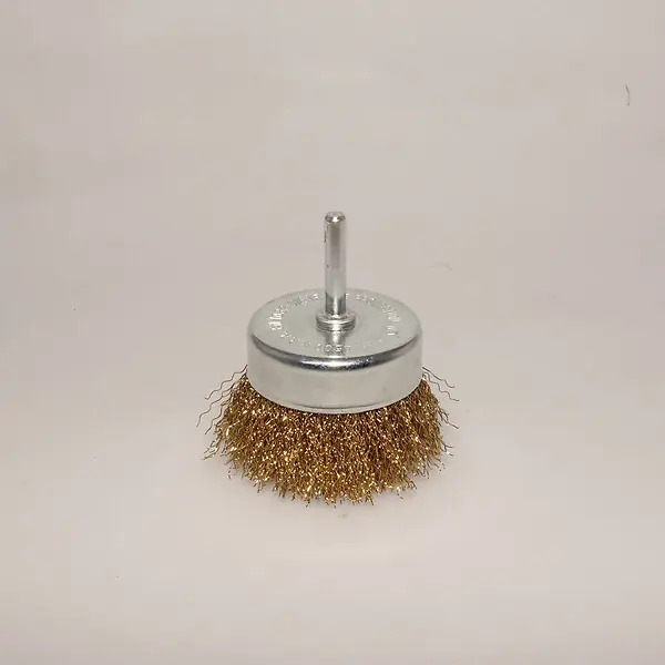 Brosse conique - Acier laitonné - D.75mm tige 6x30 SEA Haute Qualité