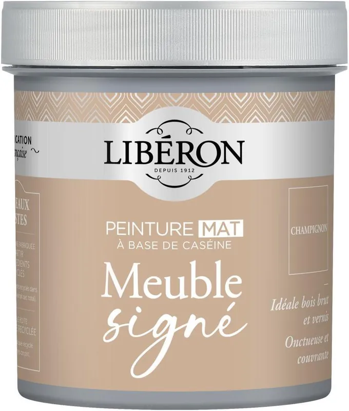 Réduction Peinture meuble bois à la caséine mat champignon 0,5 L LIBERON