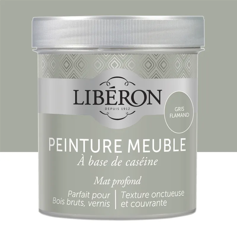 Peinture meuble bois à la caséine mat gris flamand 0,5 L LIBERON Offre Du Jour