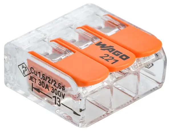 Super Prix Connecteur à levier 3 entrées - jusqu‘à 6 mm² - S221 WAGO