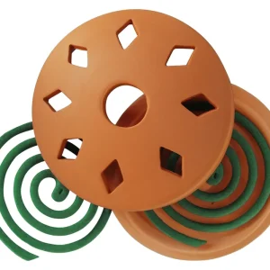Diffuseur en terre cuite pour spirales avec 2 spirales à la citronnelle répulsif extérieur anti-moustique - SIAM Promotion