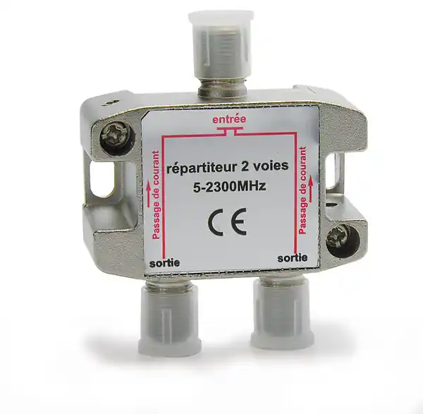 Meilleur Prix Répartiteur TV-SAT 2 sorties - Fiche F blindé métal ASTRELL