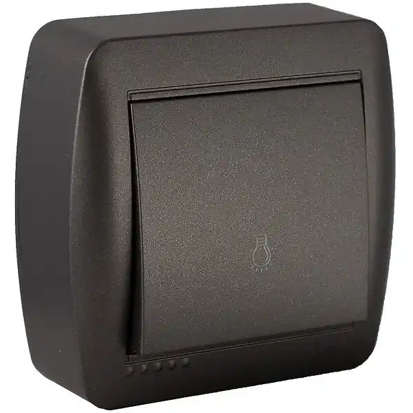 Soldes Bouton poussoir lumière en saillie - Noir graphite - Solera