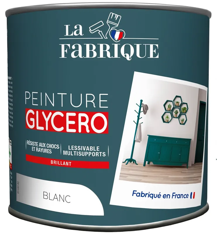 Peinture glycero Blanc brillant 125 ml - LA FABRIQUE Dernier Modèle