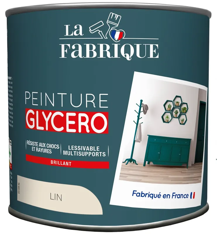 Prix Cassé Peinture glycero Lin brillant 500 ml - LA FABRIQUE
