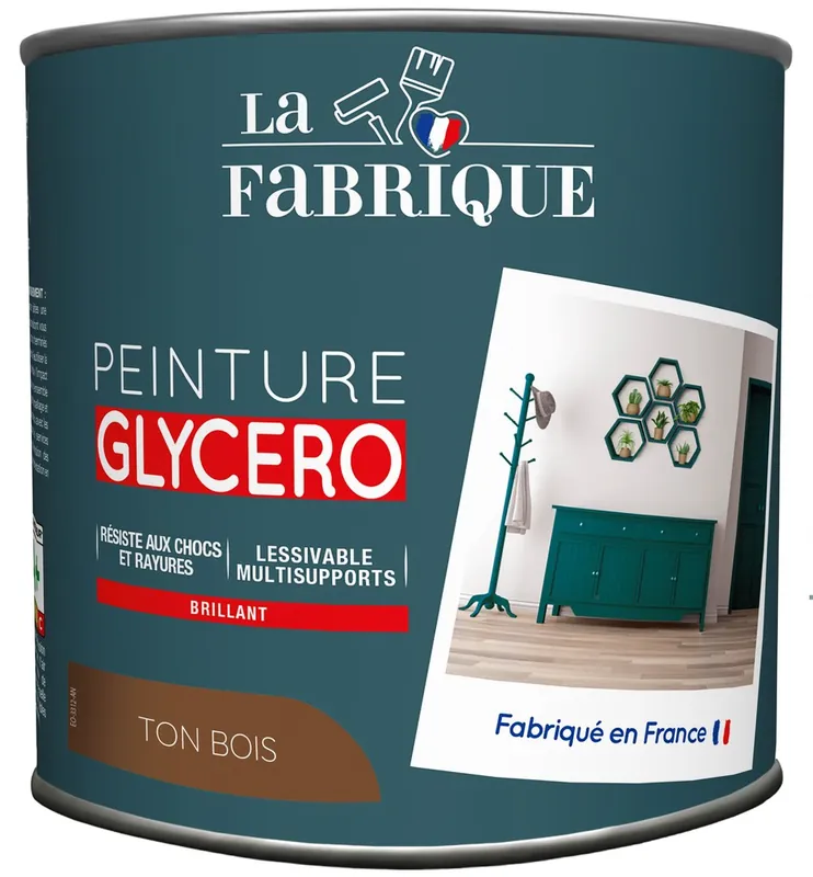 Peinture glycero Ton Bois brillant 500 ml - LA FABRIQUE Pas Cher