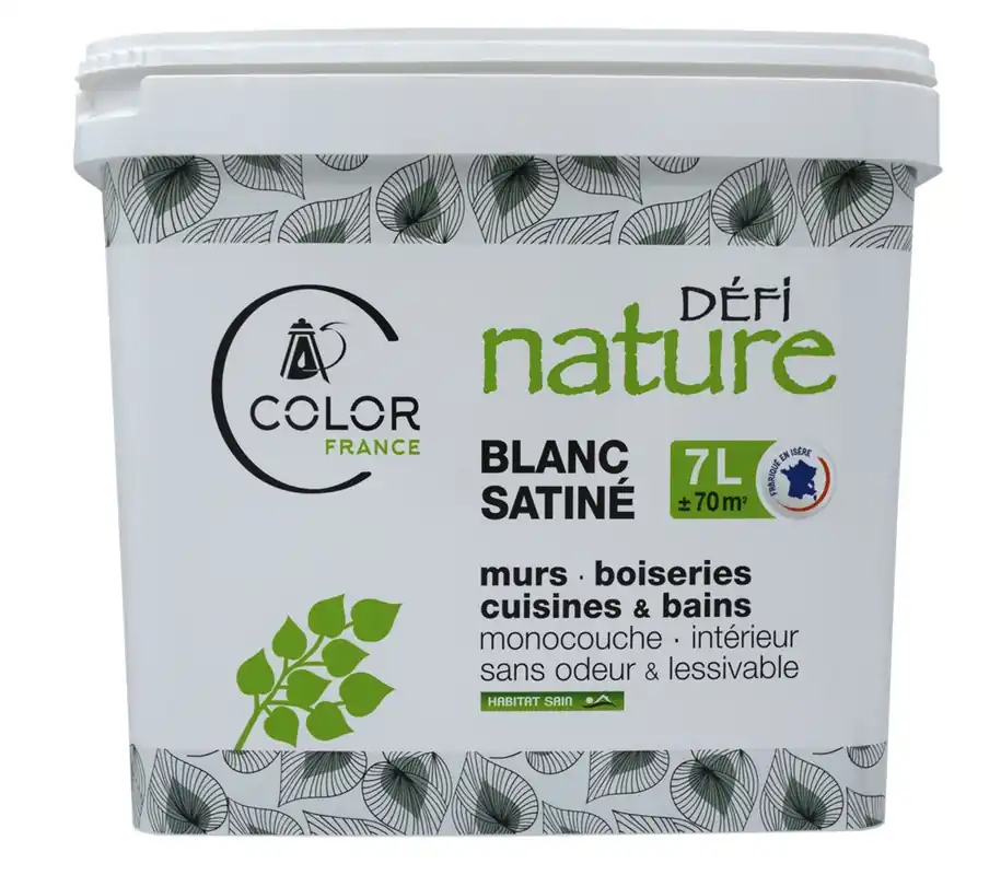 Jusqu'à Épuisement Des Stocks Peinture naturelle monocouche blanc satin 7 l - DEFI NATURE