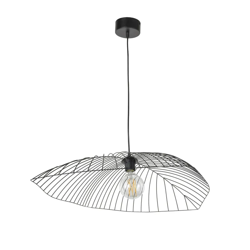 Suspension métal filaire noir feuille E27 60W LEAF - COREP Nouveauté