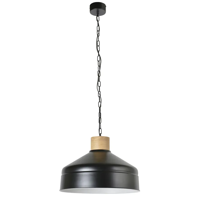 Prix Bas Suspension industrielle en métal noir E27 60W Ø45 cm CLAYTON - COREP