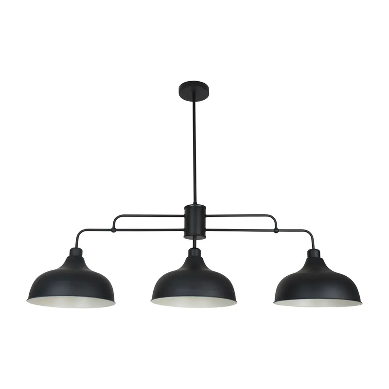 Quantité Limitée Suspension industrielle en métal noir E27 3 x 60W LINCOLN - COREP