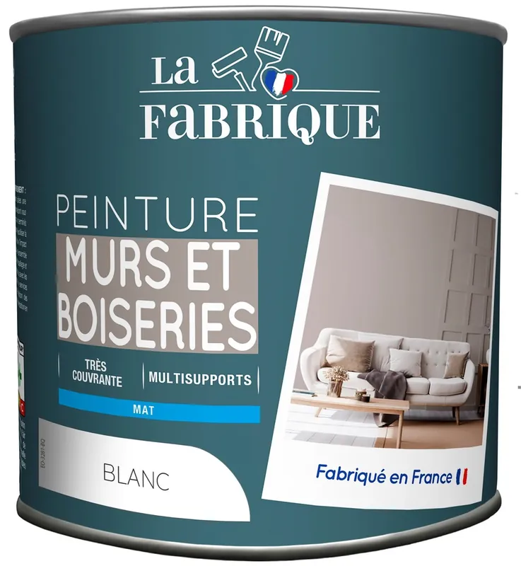 Peinture mur et boiserie Blanc mat 125 ml - LA FABRIQUE Achetez Aujourd'hui
