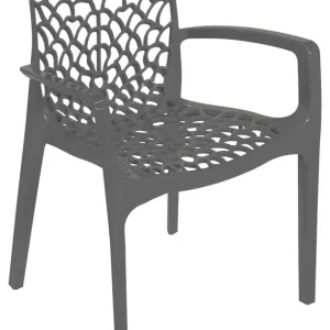 Acheter Direct Fauteuil de jardin GRUVYER polypropylène gris souris - GRANDSOLEIL