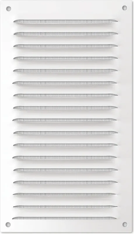 Grille d‘aération rectangulaire aluminium blanc à persienne 40x250 mm avec moustiquaire AUTOGYRE Offre Du Jour