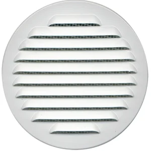 Grille d‘aération ronde à persienne en aluminium blanc diamètre 80 mm AUTOGYRE Authentique