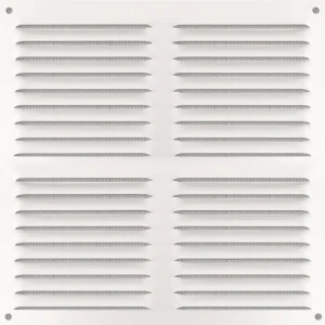 Grille d‘aération carrée aluminium blanc à persienne 300x300 mm avec moustiquaire AUTOGYRE Paiement Sécurisé