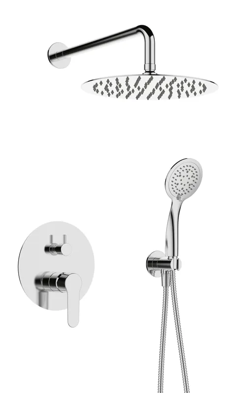 Remise Combiné de douche à encastrer Wall rond chromé ROUSSEAU SANITAIRE