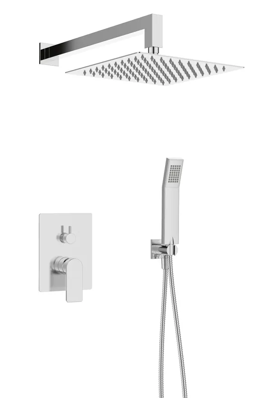 Combiné de douche à encastrer Wall carré chromé ROUSSEAU SANITAIRE Certifié
