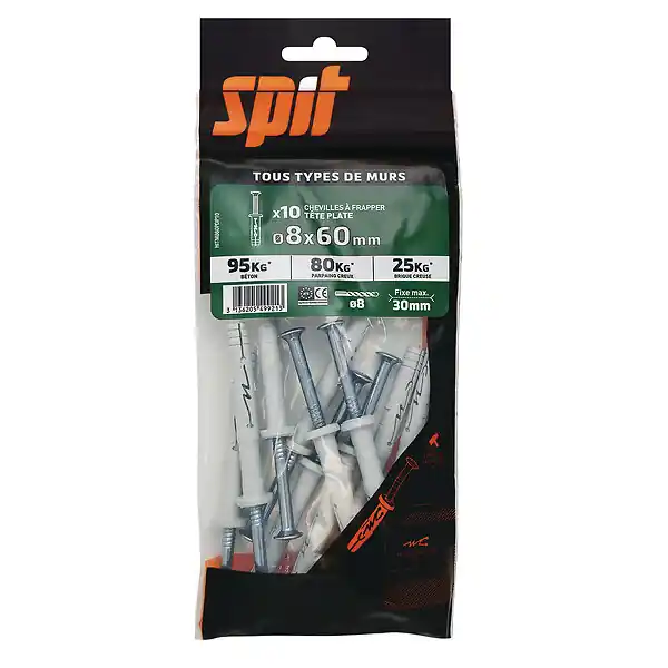 Remise Sachet de 10 HitM D8x60mm tête plate RED HEAD