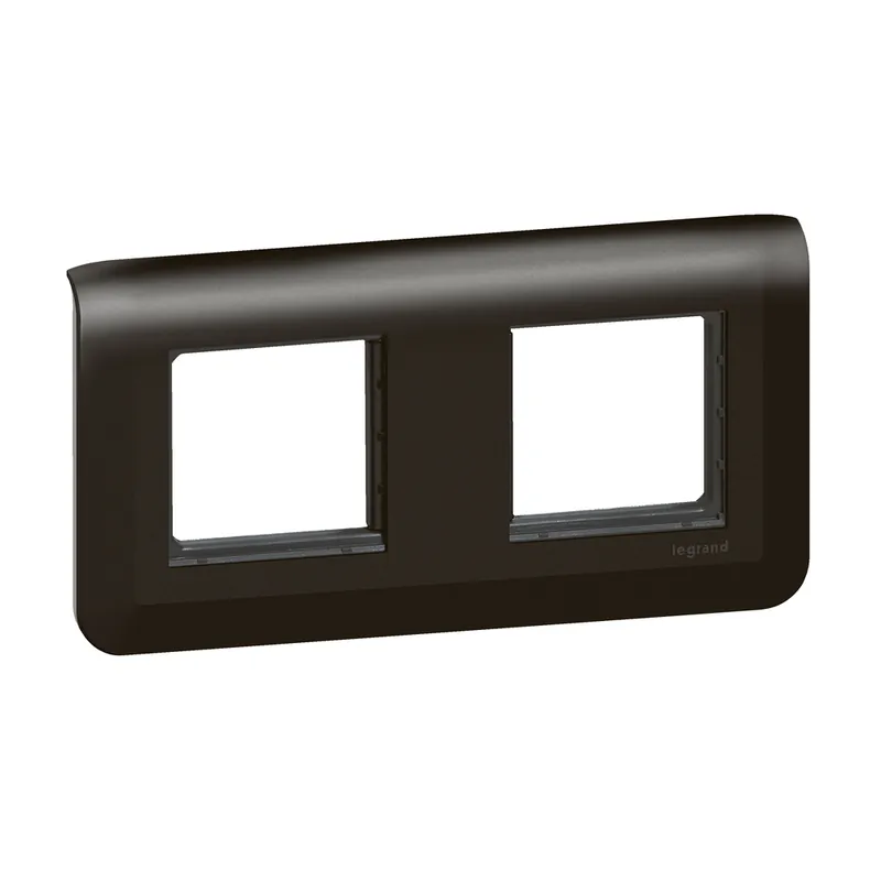 Retour Gratuit Plaque avec support 2 x 2 modules horizontale finition noire mat Mosaic LEGRAND