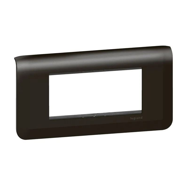 Promotion Saisonnière Plaque avec support 4 modules horizontale finition noire mat Mosaic LEGRAND