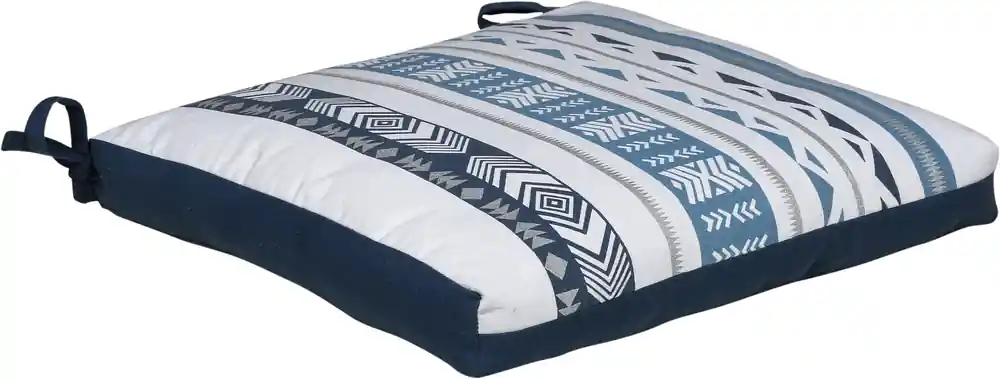 Prix Cassé Galette de chaise en tissu imperméabilisé 40 x 40 cm Ethnic coloris bleu SADY‘S TRADING