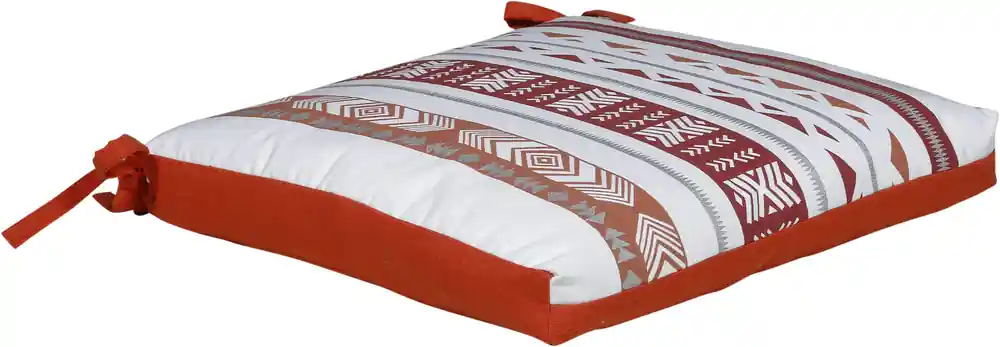 Solde Galette de chaise en tissu imperméabilisé 40 x 40 cm motif Ethnic coloris rouge Terracotta SADY‘S TRADING