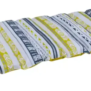 Solde Coussin imperméabilisé imprimé motif ETHNIC coloris moutarde pour bain de soleil SADY‘S TRADING