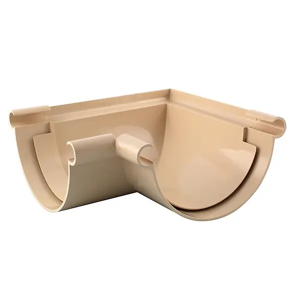 Remise Angle universel gouttière ronde 90° - PVC - Sable - Dév.250 FITT