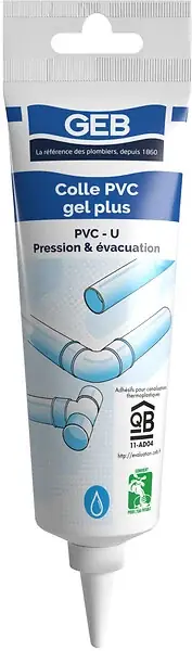 Colle PVC rigide - Gel 125ml - Pression et évacuation GEB Satisfait Ou Remboursé