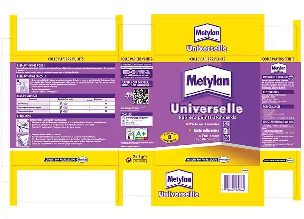 Super Prix Colle papier peint universelle - Poudre 250g METYLAN