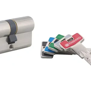 Acheter En Ligne Cylindre de serrure double entrée débrayable 30 x 30 mm Transit 2 très haute sécurité nickelé 5 clés THIRARD