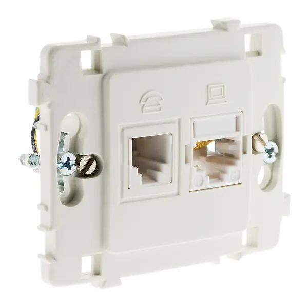 Prise RJ11 + RJ45 nu - blanc - Clarys - Zenitech Livraison Express