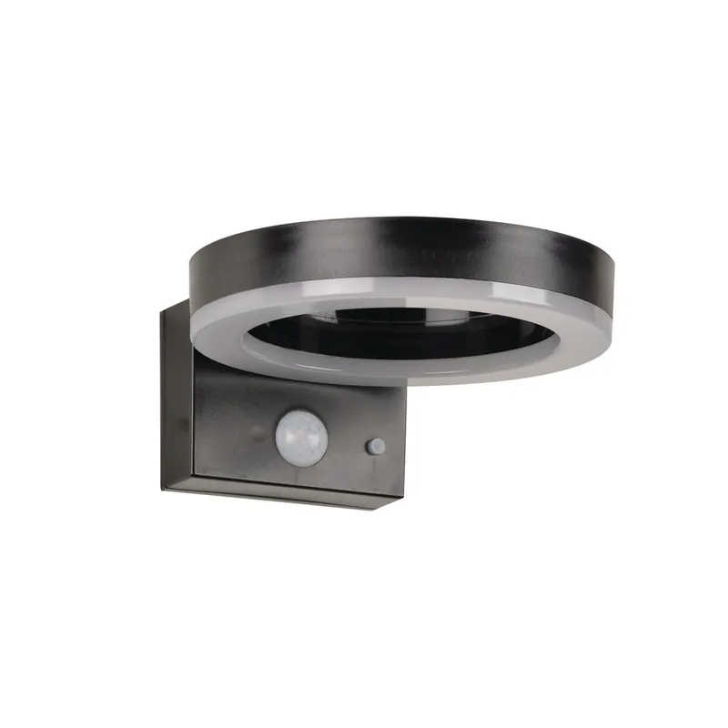 Commander Maintenant Applique extérieur solaire LED détecteur de mouvement Halo noir IP44 500 lumens blanc chaud - COREP