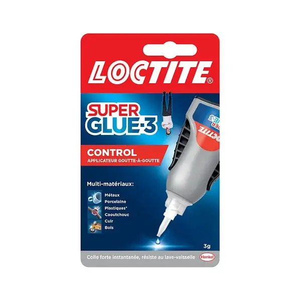 Achat Immédiat Colle cyanoacrylate liquide Superglue-3 Control - 3g LOCTITE