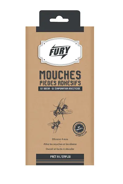 Ruban adhésif mouches Fury - 4 bandes - 3 mois d‘efficacité Marque