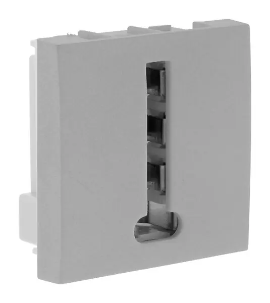 Offre Exclusive Prise téléphonique 8 plots - Module large - Silver SIMPLEA