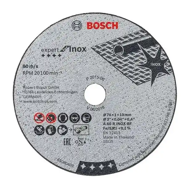 5 Disques à Tronçonner BOSCH 76 mm Expert for Inox pour Meuleuse d‘angle GWS 10,8-76 V-EC Meilleur Prix